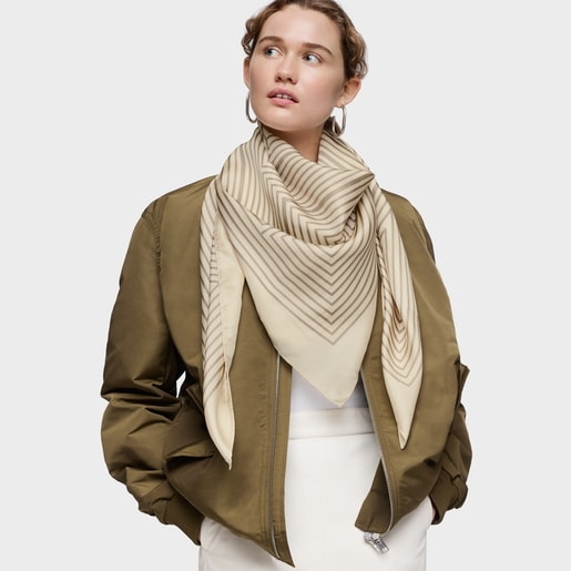 Tous Pañuelo cuadrado beige TOUS Maze Descuentos del mes