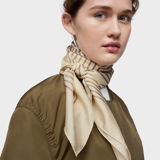 Tous Pañuelo cuadrado beige TOUS Maze Descuentos del mes