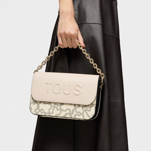 Tous Bandolera mediana Chain negra y beige Kaos Icon Grandes ahorros