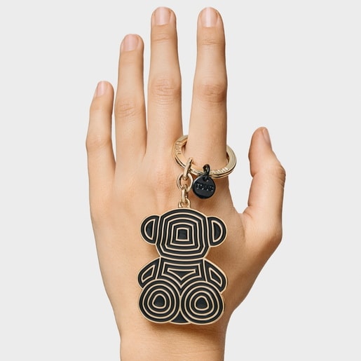 Tous Llavero negro Bold Bear Lines Venta caliente