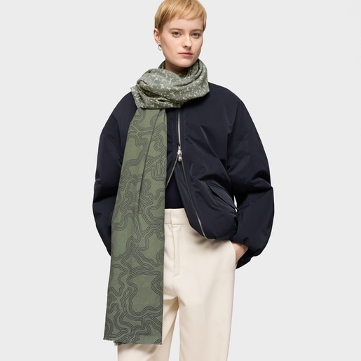 Tous Foulard caqui Kaos Mini Lines Rebajas de fábrica