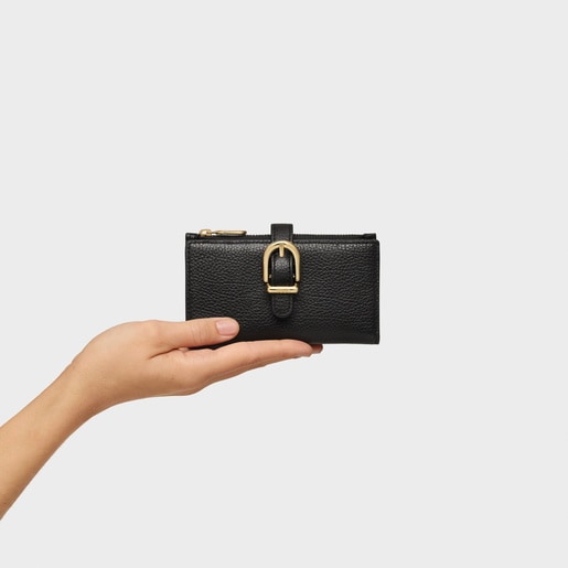 Tous Cartera de piel negra TOUS Buckles Liquidación