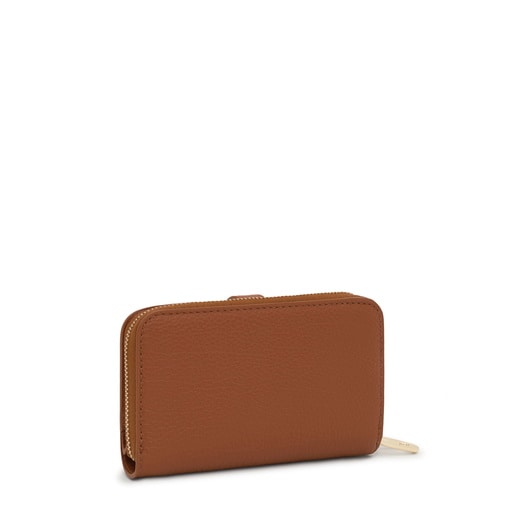 Tous Billetera de piel camel TOUS Buckles
